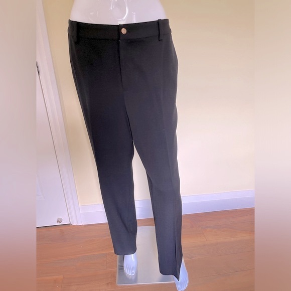 Ralph Lauren black 100% wool dress pants front zipper side pockets US 14 - Picture 3 of 15
